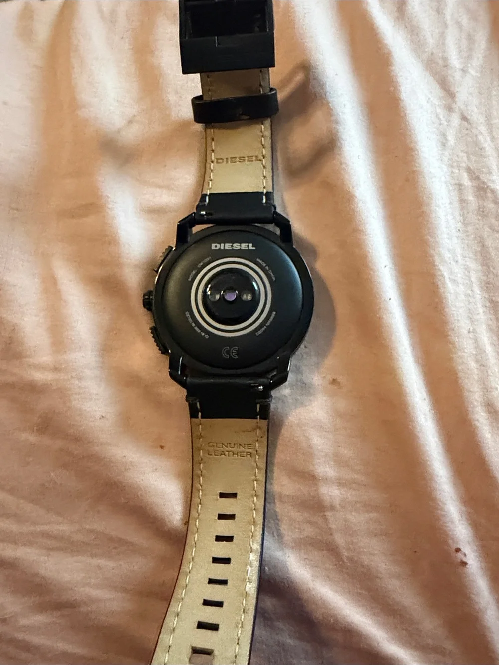 Diesel Axial Black Leather Men's Touchscreen Smart Watch 48mm DZT2016